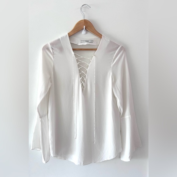 Uterqüe White Lace-Up Blouse - Picture 2 of 7